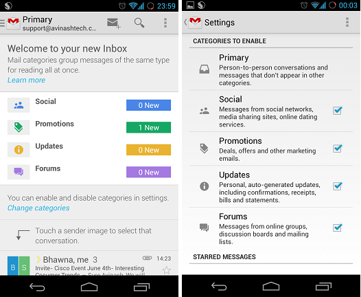 Gmail Categories