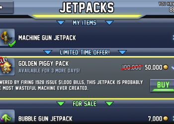 Jetpack Joyride Golden Piggy Pack offer