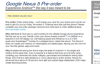 Nexus 5 Sprint Preorder