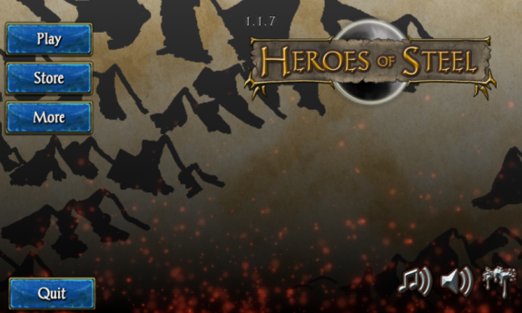 Heroes of Steel RPG Main Menu