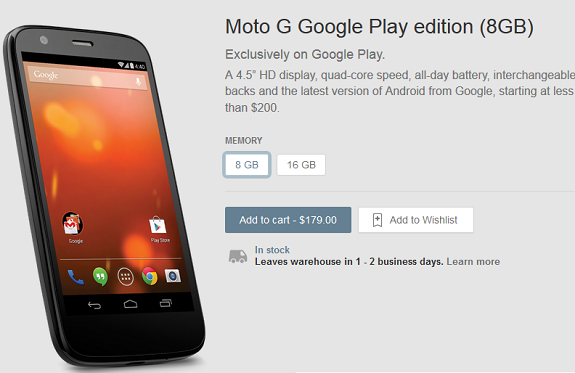 Moto G Google Play Edition