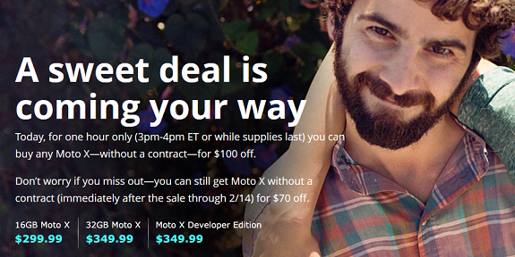 Moto X $100 discount