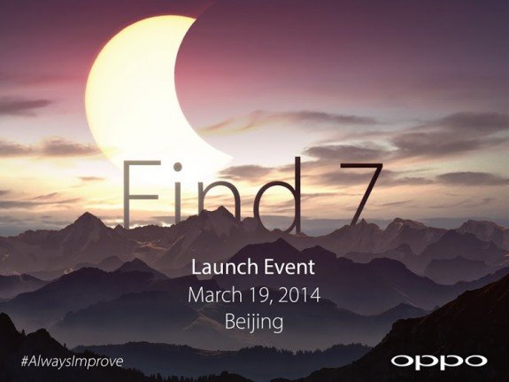 Oppo Find 7 will be launching on March 19th in Beijing