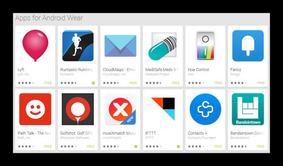Android Wear Apps at the Google Play Store