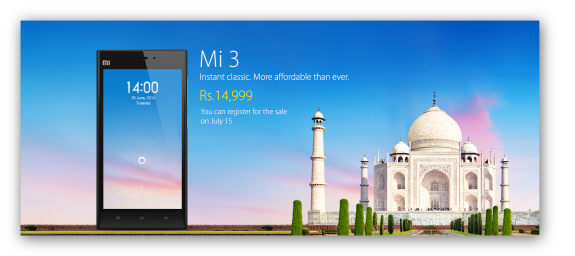 Xiaomi Mi 3 India Launch