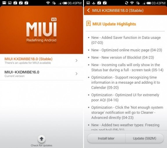 Xiaomi Mi 3 Update India