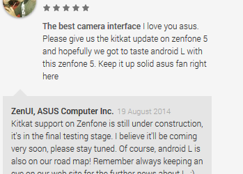 ASUS Zenfone KitKat Update and Android L