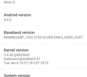 MOTO G XT1033 Android Lollipop 5.0.2 OTA Update