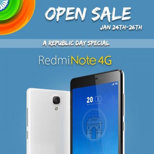 Redmi Note 4G Republic Day Sale