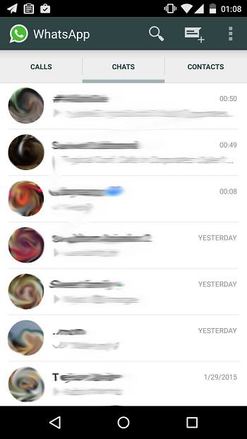 Whatsapp call friends list screen