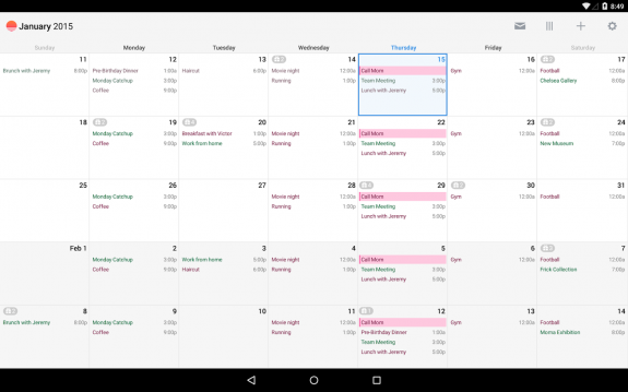 Sunrise Calendar Tablet
