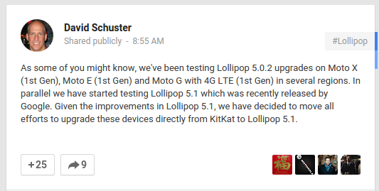 David Schuster Google+ Motorola announcement