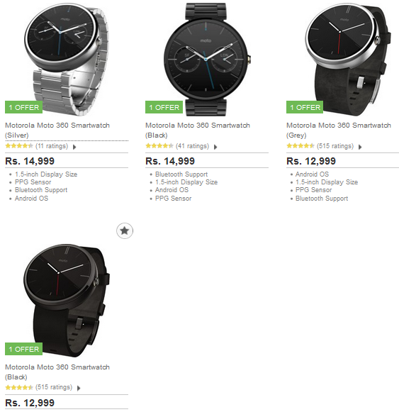 Moto 360 Android Wear Smartwatch Discount