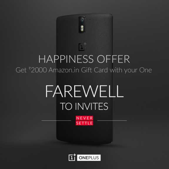 OnePlus One Gift Card Offer India