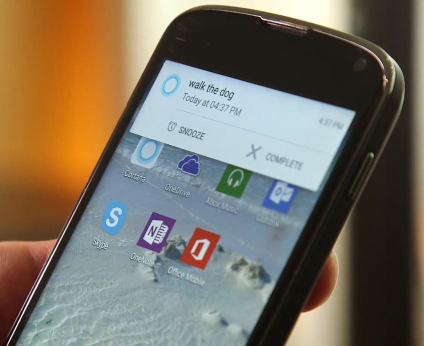 Windows 10 Cortana Android Reminders