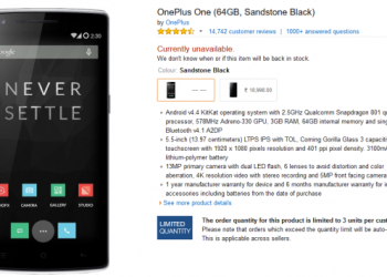 Oneplus one amazon India unavailable