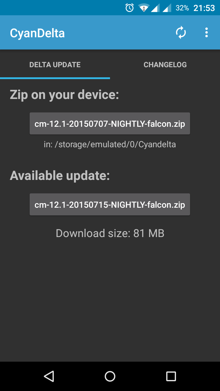 CyanDelta Updater Material Design UI