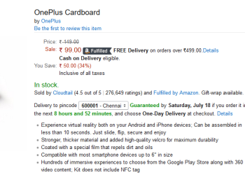 OnePlus Cardboard India