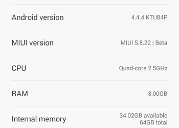 Xiaomi MIUI7 About Phone