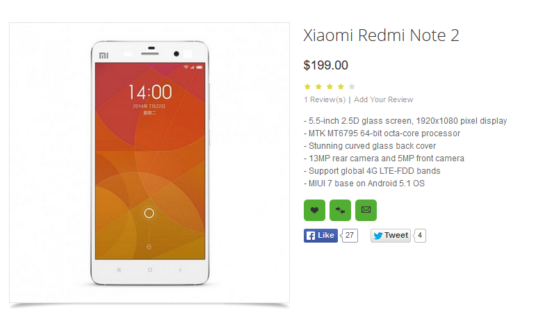 Xiaomi Redmi Note2 Price Technical Specifications