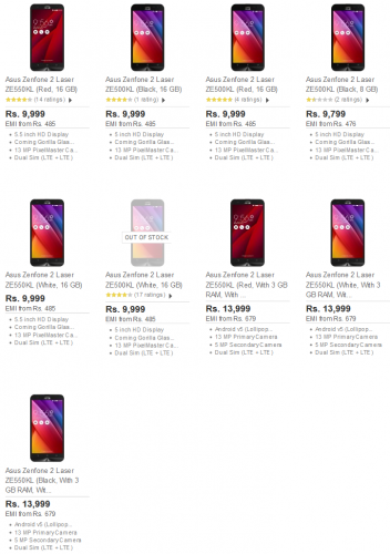 Asus Zenfone 2 Laser Flipkart