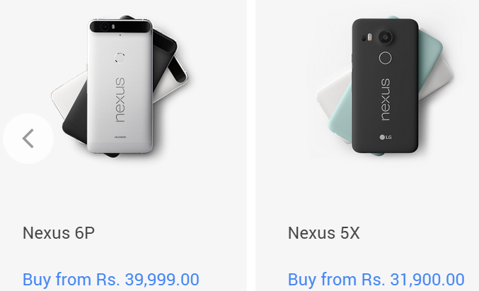 Nexus 5X 6P India pricing