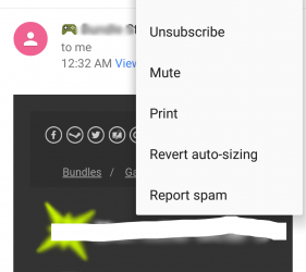 Gmail for Android App Unsubscribe Button