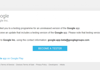Google Search Beta Test App
