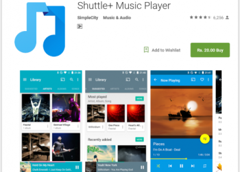 Shuttle+ Music Player India 20 rupees