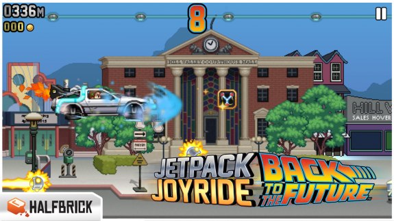Jetpack joyride back to the future delorean time machine