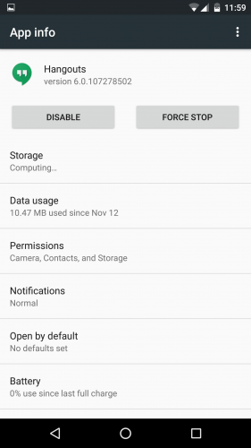 Hangouts 6.0 Android