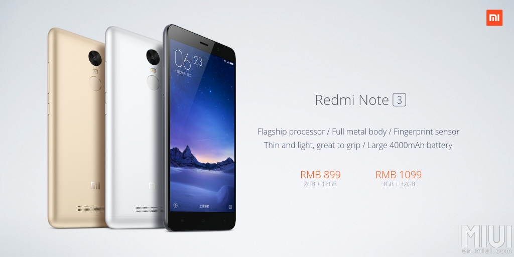 Redmi Note3 price