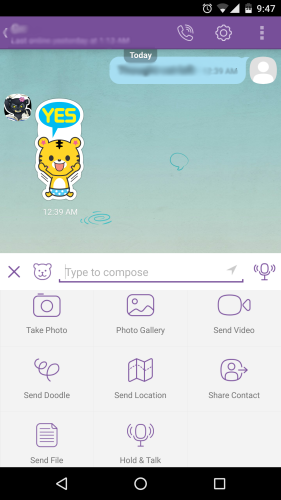 Viber for Android Send File option