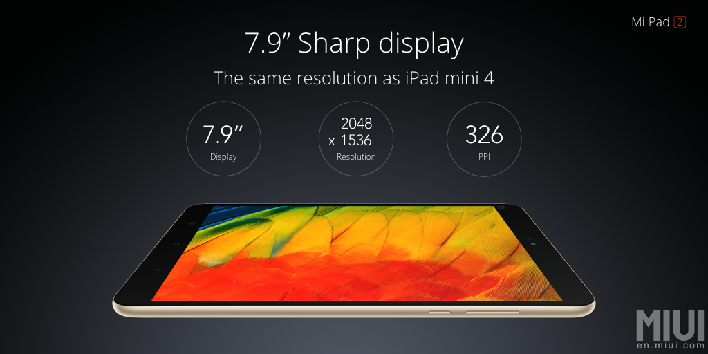 Xiaomi Mi Pad 2 display