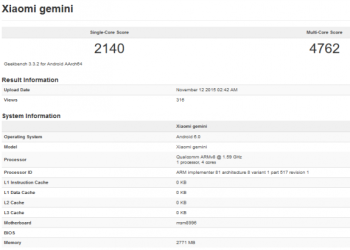 Xiaomi mi 5 gemini geekbench benchmark
