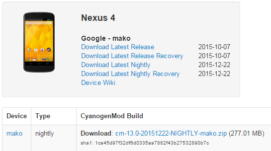 Nexus 4 cyanogenmod