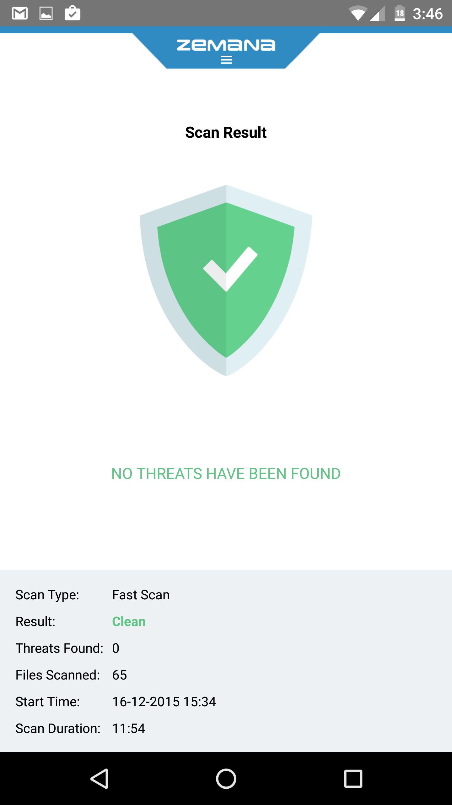 Zemana Mobile Security for Android Scan