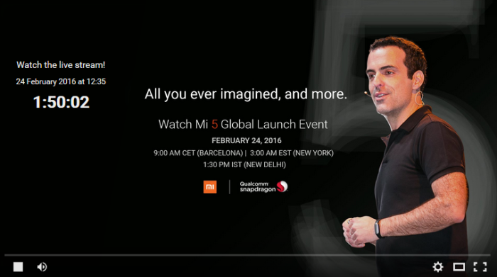 Watch Xiaomi Mi 5 launch live