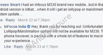 Infocus M330 Lollipop marshmallow update