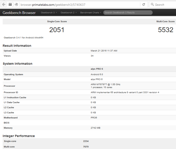 Meizu Pro 6 benchmark