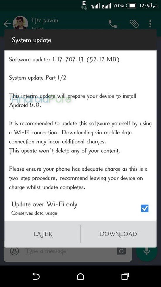 HTC 628 Android 6.0 Marshmallow