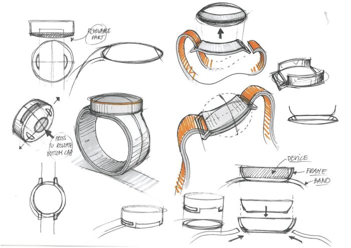 OnePlus smartwatch sketches