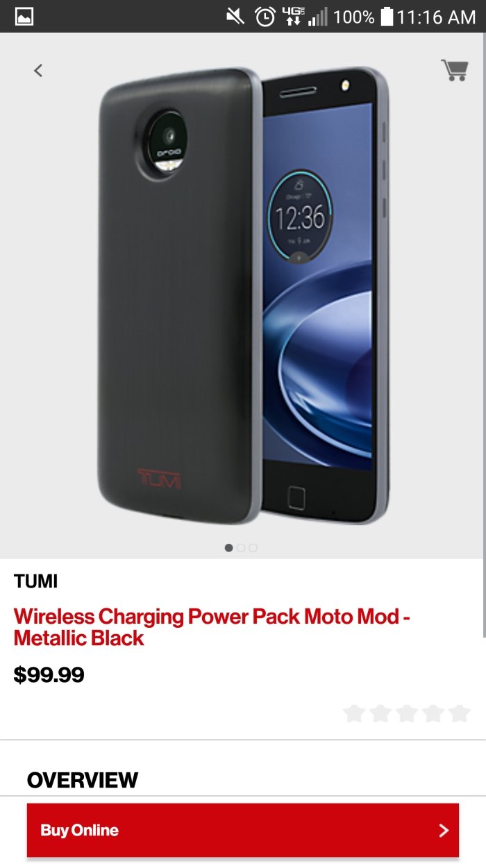 Moto mod charging power pack