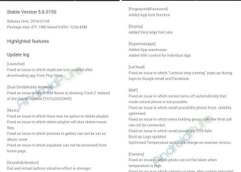 Le 2 eui 5.8 OTA update Changelog