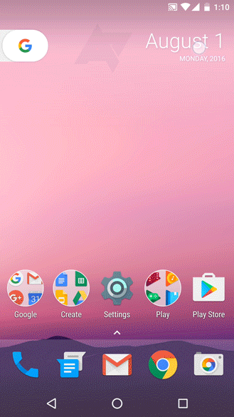 Nexus launcher g button