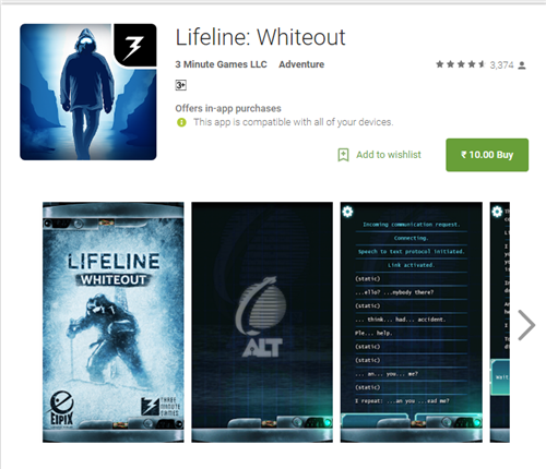 Lifeline whiteout android sale