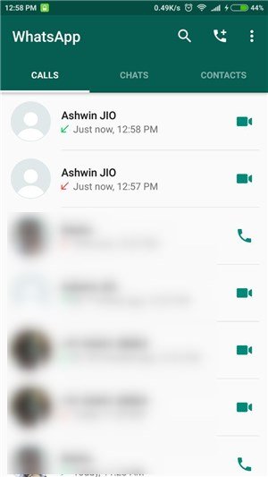 Whatsapp video call android