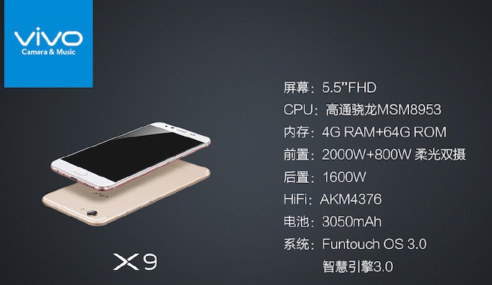 Vivo x9 specs