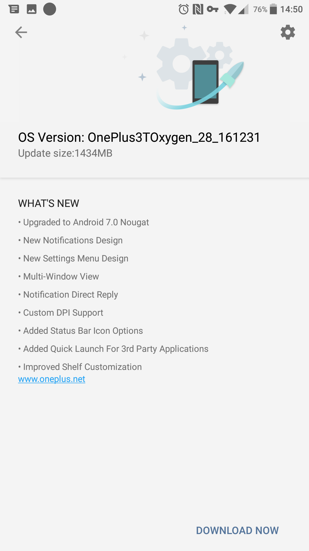 OnePlus 3T OTA Nougat