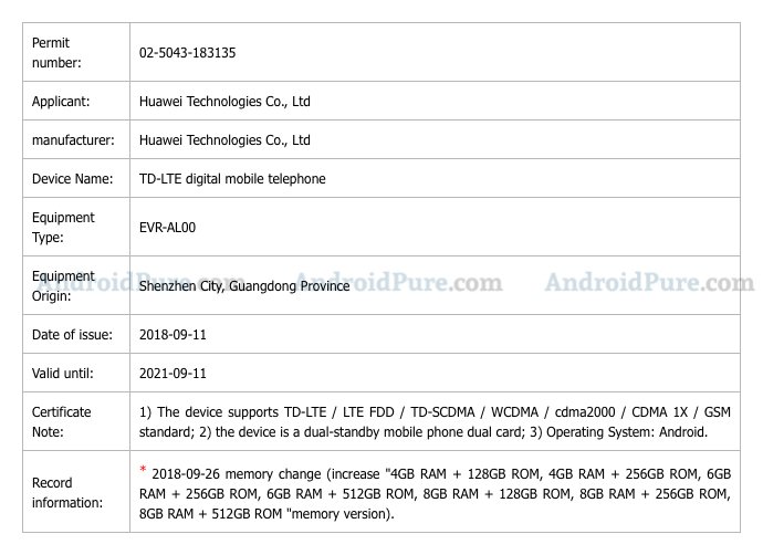 MATE 20 tenaa